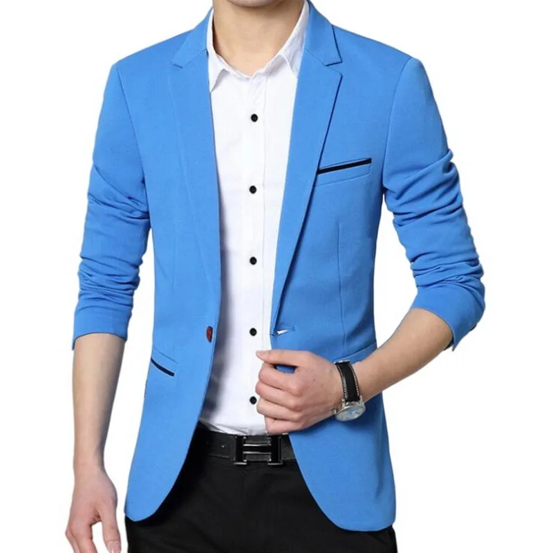 Marka Erkek Blazers İş günlük giysi Ofis Tek Göğüslü Çok Renkli Blazers Asya Boyutu M-6XL 1