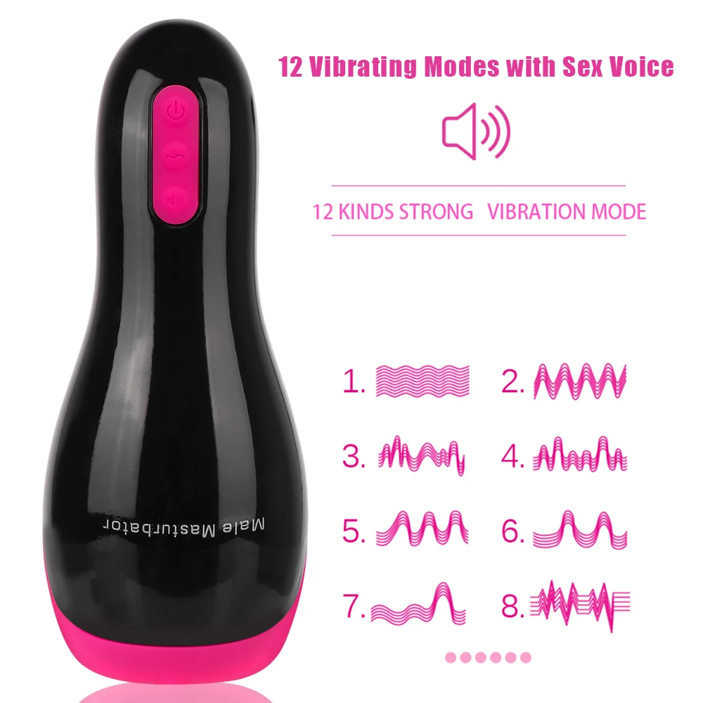 Otomatik ısıtma oral seks Masturbator 12 frekans erkek mastürbasyon kupası emme vibratör ses seks fincan yetişkin ürün 1