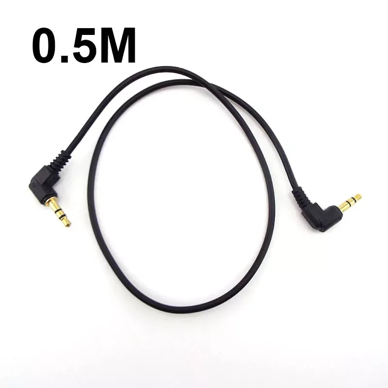 1 M Ses Kablosu 3.5 mm Erkek Erkek 90 Derece Açı Araba AUX Hoparlör Stereo MP4 MP5 Ses Hattı Kablosu PVC 2