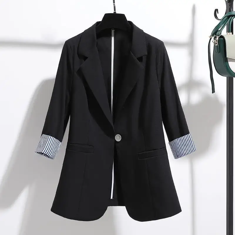 Küçük Takım Elbise Ceket Kadın 2020 İlkbahar Yaz Yeni İnce Kore Versiyonu Örtü İnce Kesit Üç Çeyrek Kollu Blazer Kadın 2