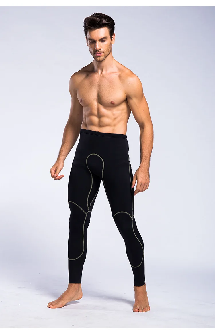 Erkek 2mm Siyah Neopren Wetsuit Pantolon Tüplü Dalış Dalış Sörf Yüzme Sıcak Pantolon Tayt TightsFull Vücudun S-3XL 3
