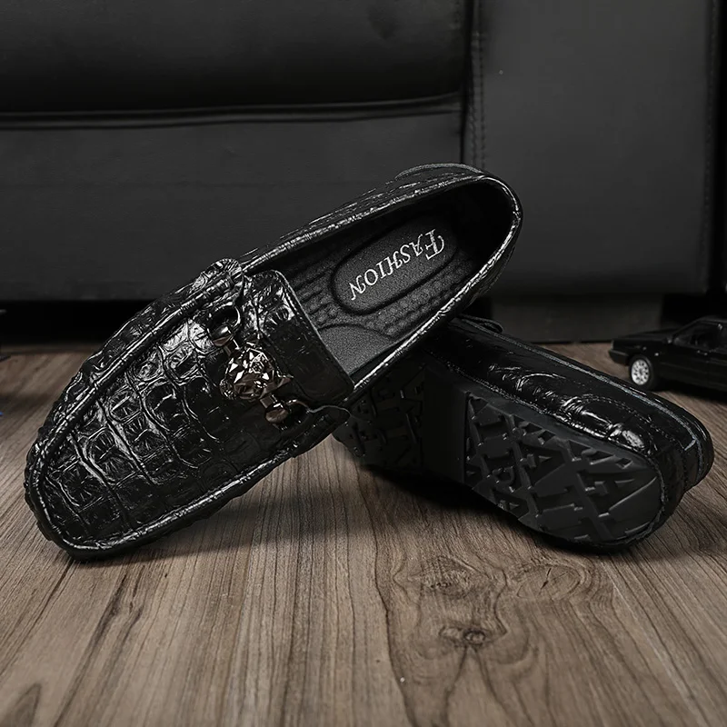 Erkek loafer ayakkabılar Lüks Erkekler siyah ayakkabı erkek Rahat Deri Moda Şık Loafer'lar Sneakers İtalyan Deri Trend Erkek 3