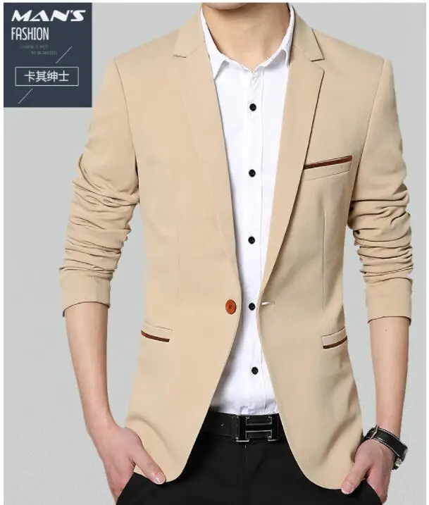 Marka Erkek Blazers İş günlük giysi Ofis Tek Göğüslü Çok Renkli Blazers Asya Boyutu M-6XL 3