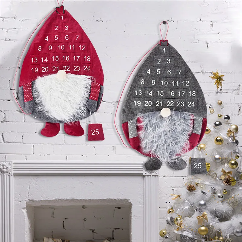 Merry Christmas Takvim Süslemeleri Meçhul Noel Baba Takvim Advent Geri Sayım Süs Asılı Afiş Kolye Noel Deco 3
