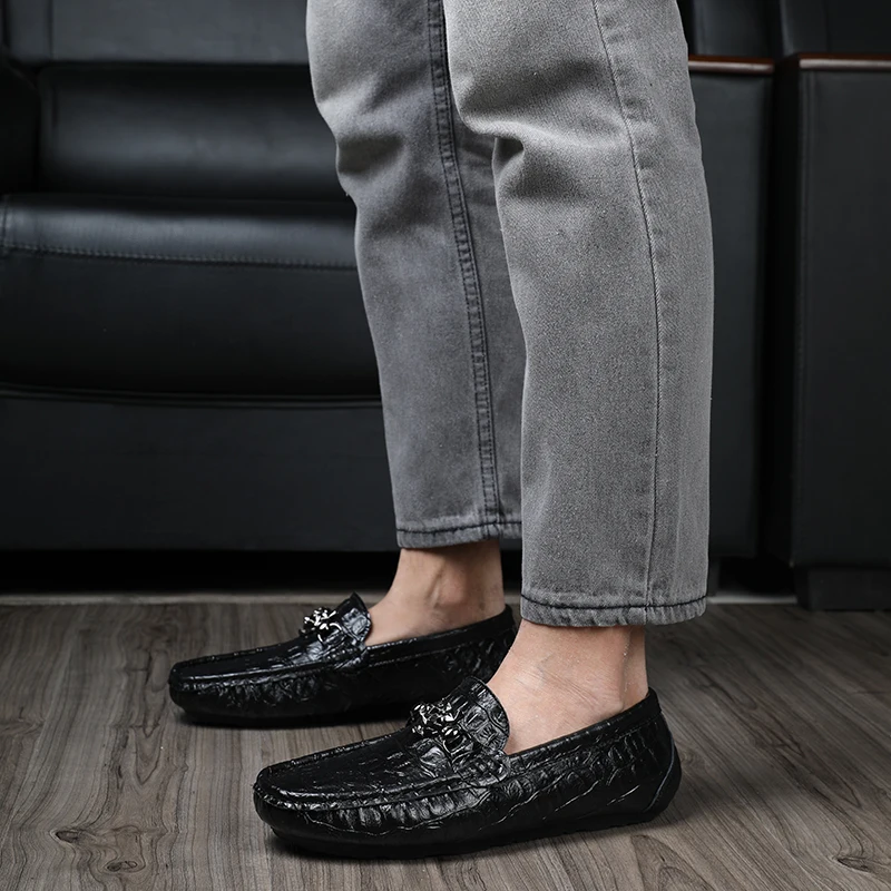 Erkek loafer ayakkabılar Lüks Erkekler siyah ayakkabı erkek Rahat Deri Moda Şık Loafer'lar Sneakers İtalyan Deri Trend Erkek 5