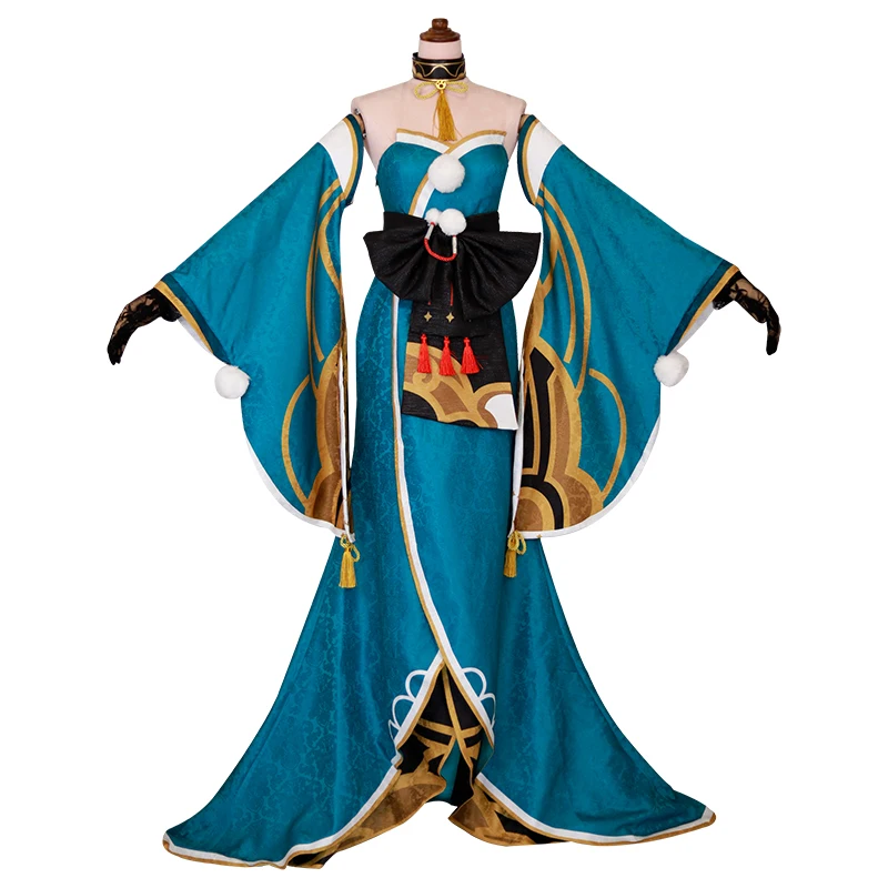 Oyun Genshin Darbe Bayan Hina Cosplay Kostüm Gorou Cinsel Dönüşüm Cosplay Kadın Kimono Cadılar Bayramı Üniforma Custom Made 5