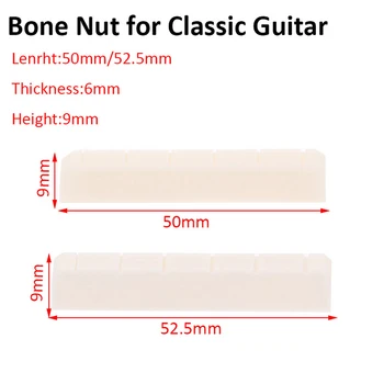 1 Adet Gitar Oluklu Kemik Somun Klasik Gitar İçin 50mm / 52.5 MM * 6mm * 9MM Klasik Gitar Aksesuarları