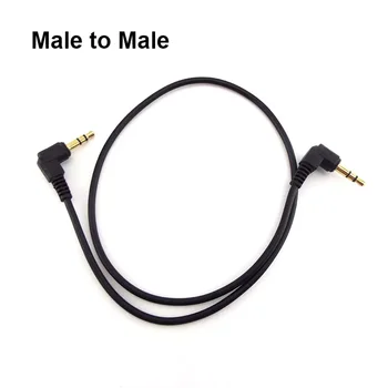 1 M Ses Kablosu 3.5 mm Erkek Erkek 90 Derece Açı Araba AUX Hoparlör Stereo MP4 MP5 Ses Hattı Kablosu PVC