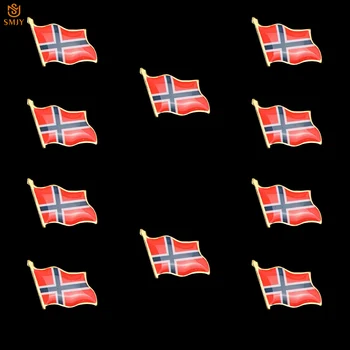 10 ADET Norveç Sallayarak Boya Bayrağı Broş Euro Metal Hatıra Rozeti Kravat Sırt Çantası Yaka Emniyet Toka Takı Koleksiyonu