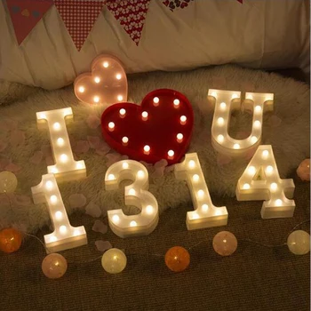 10 Dijital 26 Harfler Beyaz LED Gece Lambası Kayan Yazı İşareti Alfabe Lambası Doğum Günü Yeni Yıl sevgililer Günü Dekorasyon