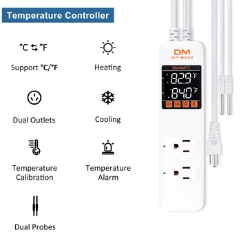 10A AC85-250V Termostat akıllı sıcaklık kontrol cihazı 1200W DM-808TT Termometre Termoregülatör Alarm Kuluçka Akvaryum