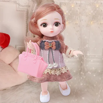 16cm Bjd Bebek 12 Eklemler Değişim Giyinmek Moda Prenses Takım Elbise Dıy Kız Sevimli oyuncak Çocuk Çocuk doğum günü hediyesi