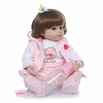 18 inç Gerçekçi Yeniden Doğmuş Bebek Bebek Çocuklar İçin Sevimli Yumuşak Silikon Bebe Bonecas Realista Bebekler Oyuncaklar Doğum Günü Hediyeleri Oyun Evi