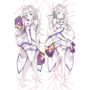 180cm Yeniden Sıfır Emilia Sevimli Yastık Toshin-Dai sarılma yastığı kılıfı Moegirl Otaku Yatak Dekorasyon Anime Yastık Kılıfı