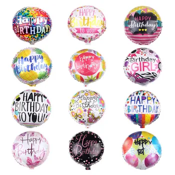 2 Adet 18 inç Mutlu Doğum Günü Folyo Balonlar Çocuk Doğum Günü Şişme Oyuncaklar Balonlar Helyum Balon Parti Dekorasyon