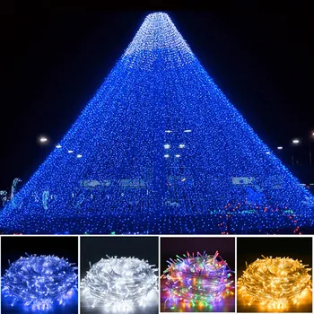 20 50M LED dize ışık Sokak Açık Garland Dekor Su Geçirmez Peri Dize İşıklar DIY Düğün Noel Yeni Yıl Süslemeleri