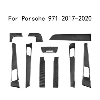 2017-2020 Porsche Panamera 971 Turbo için Tam Karbon Fiber Dash İç Trim 9 adet / takım