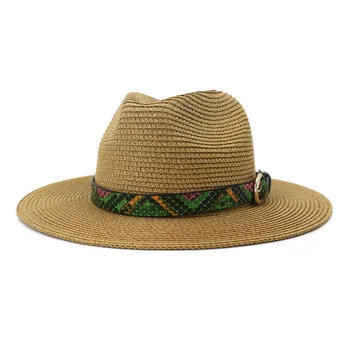 2020 Yaz Kadın güneş şapkaları Geniş Ağızlı Hasır şapkalar Kızlar Plaj panama şapkası Fedoras Caz Şapka