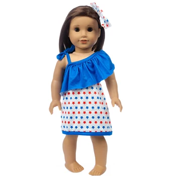 2020 Yeni etek eğimli omuz takım elbise için Uygun Amerikan Kız oyuncak bebek giysileri 18 inç Bebek, noel Kız Hediye(Sadece giysi satmak)