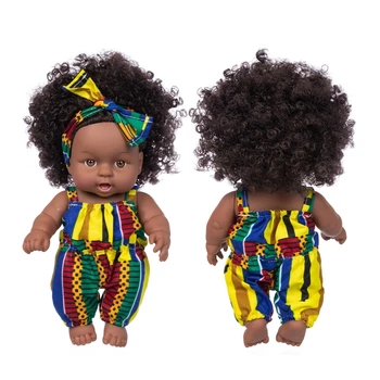 2021 Bebek Takım Elbise Africanreborn silikon vinil 8 inç kız poupee boneca bebek yumuşak oyuncak kız yürümeye başlayan
