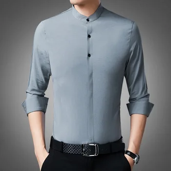 2021 Sonbahar Yeni erkek Rahat Uzun kollu Gömlek erkek Moda Yaka İnce Trend Hırka Yüksek Kaliteli Flanel Gömlek Erkekler 8558