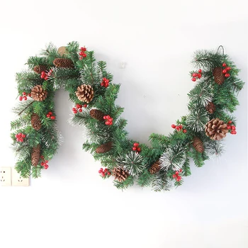 270 cm Noel Rattan Çelenk Çelenk Ağacı Süslemeleri Noel Süsler
