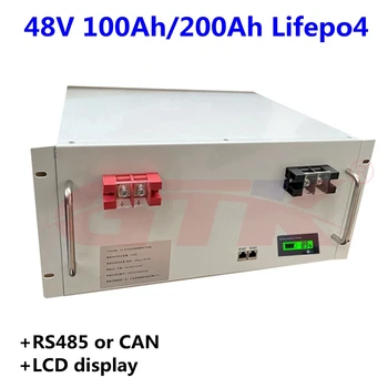 3000 + döngü LCD 48v 100ah 200ah Lifepo4 pil 5kwh 10kwh ile RS485 Elektrik Sistemleri için Hibrid invertör + 10A şarj cihazı