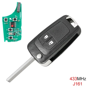 433 MHz 2 Düğmeler Araba Anahtarlık Kabuk Katlanır Kapak Kesilmemiş Bıçak Uzaktan Araba Anahtarı Durum ile ID46 Çip OPEL VAUXHALL için Fit
