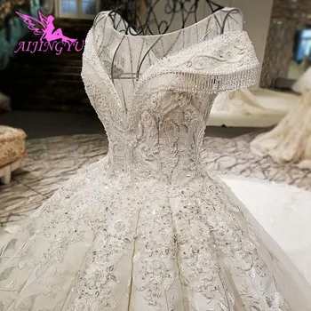 AIJINGYU düğün elbisesi es 2021 Abiye nişan Kız Kore Artı Boyutu Korse Daha Güzel Satılık Butikler Parlak düğün elbisesi