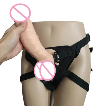 AMABOOM 24 * 5cm Kayış Gerçekçi Büyük Yapay Penis Pantolon Kadın Çiftler Strapon Dildos Külot Lezbiyen Gay Yetişkin Oyunu Seks Oyuncakları