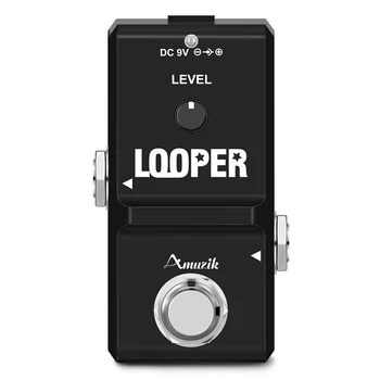 Amuzik LN-332A Gitar Mini Looper SD Hafıza Kartı Pedalı Looper Etkisi Pedallar Elektro Gitar İçin 10 Dak Kayıt Gerçek Bypass