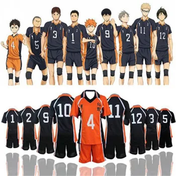 Anime Haikyuu Cosplay Kostüm Karasuno Lisesi Voleybol Kulübü Hinata Shyouyou Spor Formaları Üniforma Hayranları Hediye