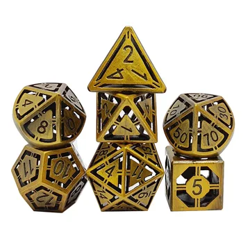 Antik Altın İçi Boş Zar COC Koşu Grubu Zar Polyhedron DND Cthulhu Kurulu Oyunu Dijital Zindan Ve Ejderha