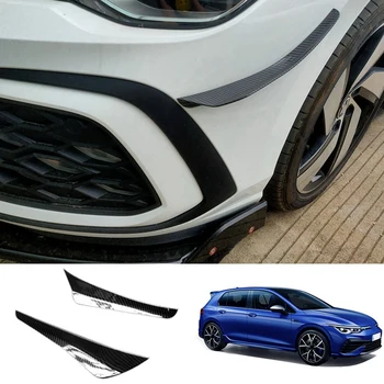 Araba Karbon Fiber Canard Spoiler Splitter Rüzgar Bıçak Ön Tampon Yan ayar kapağı-VW Golf MK8 GTI-RLİNE 2021 2022