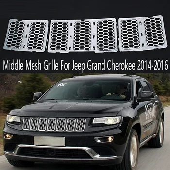 Araba Orta Mesh Grille Ön İzgara Ekler Trim Örgü Kiti Jeep Grand Cherokee 2014-2016 için