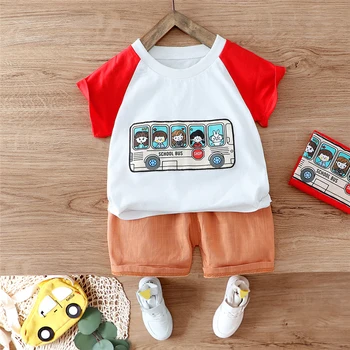Bebek Kız Erkek Yaz giyim setleri Bebek Rahat Pamuklu T Shirt Şort Çocuk Tatil Kıyafetler Çocuklar Rahat Ev Giysileri
