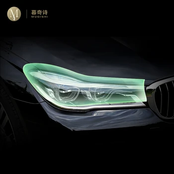 BMW Serisi 7 için G11 2014-2018 Araba Far koruyucu film ön ışık Anti-scratch Kapak TPU Şeffaf Aksesuarları