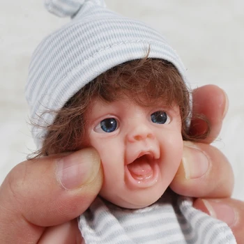 D7YD Sevimli Küçük Bebek Mini Gerçekçi Yenidoğan Bebek Bebek Silikon Tam Vücut