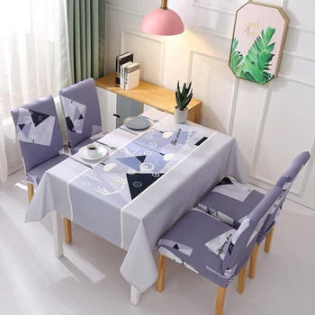 Dekoratif Masa Örtüsü Su Geçirmez Yağa Dayanıklı yemek masası Kapak + Sandalye CoverRectangular Baskılı Masa Örtüsü Spandex Masa Örtüsü D30