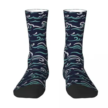 Deniz Dalgaları Dikişsiz Desen Yetişkin Çorap, Unisex çorap, erkek Çorap kadın Çorap