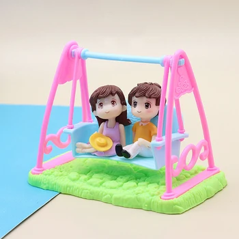 Dollhouse Minyatür Erkek Kız Oyuncak Süslemeleri Eğlence Parkı Modeli Çocuklar Oyuncak Oyna Pretend Hediye