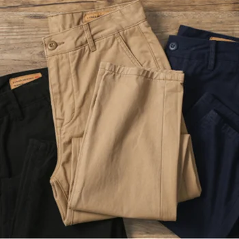 Erkek AMEKAJİ Retro Takım Orta Bel Pantolon Pamuk Düz günlük pantolon Açık Yürüyüş Spor Tırmanma Kolej Giysileri