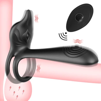 Gecikmeli Boşalma Penis Halkası Vibratör Klitoral Stimülatörü Butt Plug Anal Plug Silikon Çift Horoz Halka Seks Oyuncakları Çift için