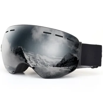 HD Geniş Görüş Snowboard Kayak Gözlüğü Erkek Kadın Çift Lens, Anti-sis Kayak Gözlük Kış Rüzgar Geçirmez UV400 Kar Araci Gözlük