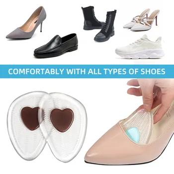 Jel Yarım Tabanlık Ön Ayak Ağrı kesici Ayakkabı Pedleri Erkekler Kadınlar için Silikon Spacer Eklemek aşınma Önleyici Yapışkanlı Çorap Yastıkları Börek