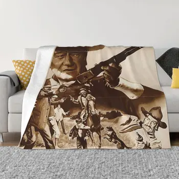 John Wayne Aktör Battaniye Polar Yaz Vintage Sanat Hediye Ekose Çok Fonksiyonlu Süper Yumuşak Atmak Battaniye Ev Yatak Odası Yorgan