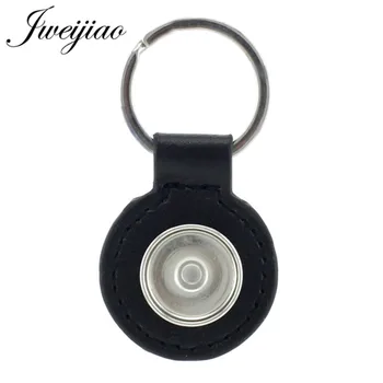 JWEIJIAO 10 adet/grup Snap düğmesi PU Deri Anahtarlık anahtarlıklar DIY Takı Aksesuarları Fit 18mm Cam Kubbe Yapış düğmeler Takılar