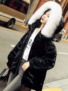 Kadın aşağı ceket sıcak tutan kaban Kadın Kış Parkas 20 % Beyaz Ördek Aşağı Ceketler Rakun köpek kürk yaka Abrigo Mujer