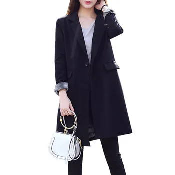 Kadın blazer büyük boy sonbahar yeni stil moda günlük giysi ceket kadın siyah mizaç banliyö küçük takım elbise ceket