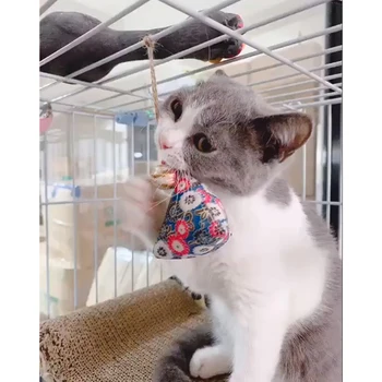 Kedi Catnip Oyuncak Asılı Japon Poşet Kedi Çiğnemek Catnip Kedi Çiğnemek İnteraktif Oyuncaklar Kediler için Yavru Kafes Evcil Hayvan Malzemeleri